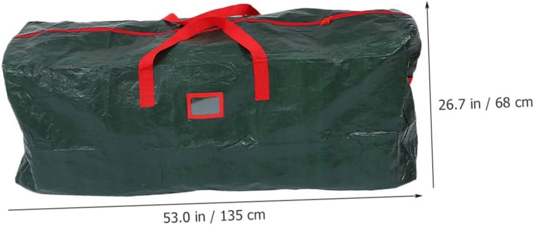 SUPVOX Christmas Tree Storage Bag Large Zippered Waterproof Tree Pouch with Carry Handles 135x34x68cm Green Organizer for Indoor and Outdoor Use