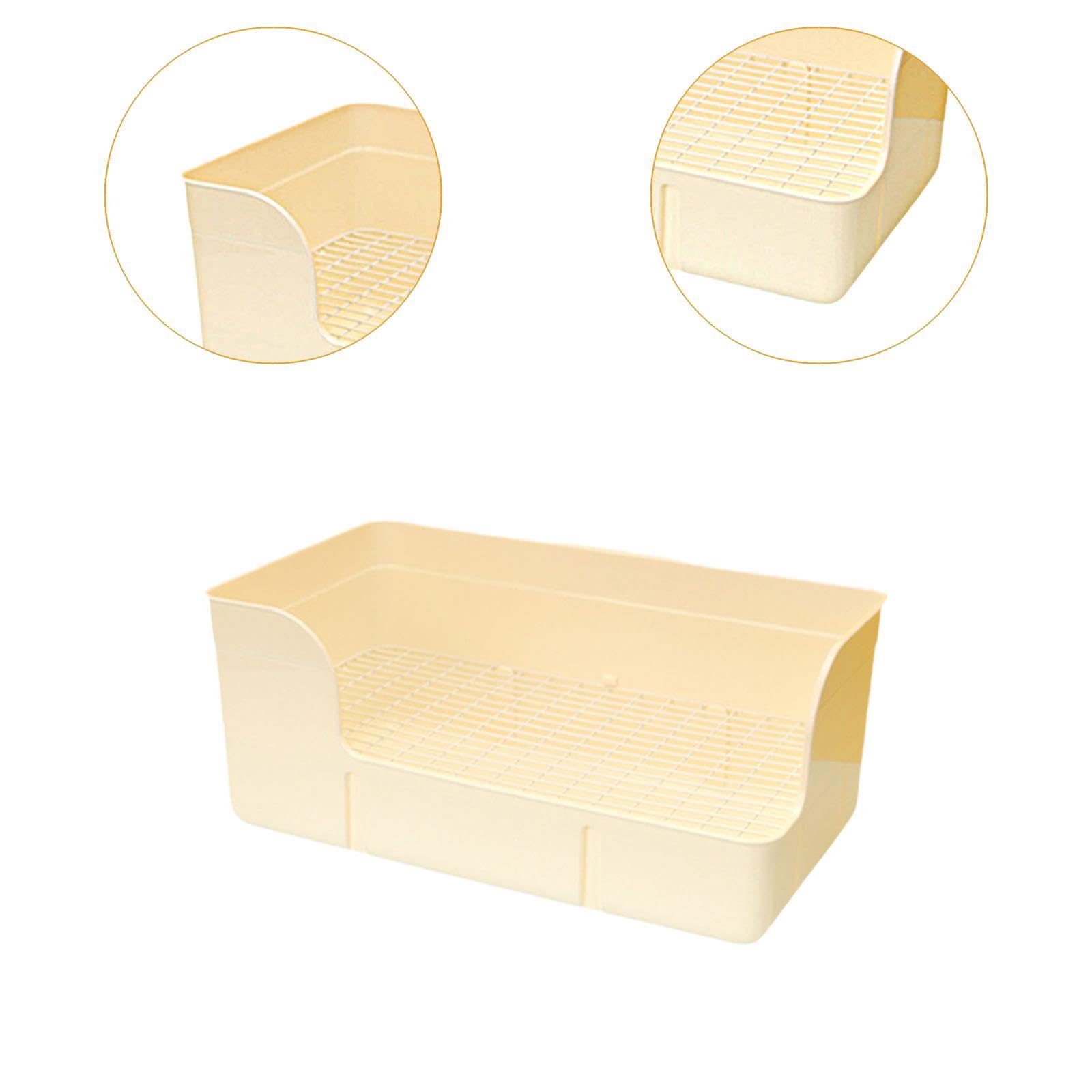 Kaninchen Toilette, Ecktoilettenbehälter für Kleintiere im Käfig, Beige