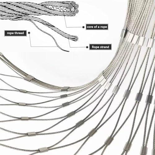 Filet de sécurité en acier pour balcon et jardin 1,2x6m - 4
