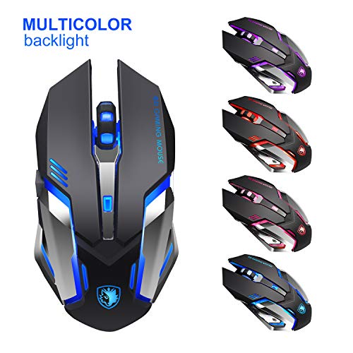 Gaming Keyboard and Mouse Combo,SADES Gaming Mouse and Keyboard,Wired Keyboard with Colorful Lights and Mouse with 4 Adjustable DPI for Gaming for PC/laptop/win7/win8/win10