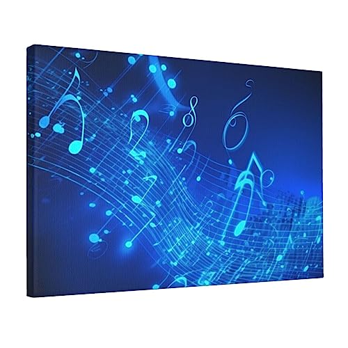 Toile murale musique bleue pour sublimer un bureau vide
