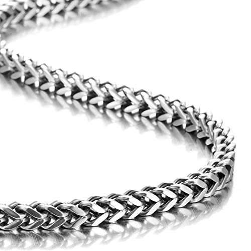 Urban Jewelry Stunning Mechanic Style Stainless Steel Silver Men's Necklace Link Chain (18,21,23 Inches)3