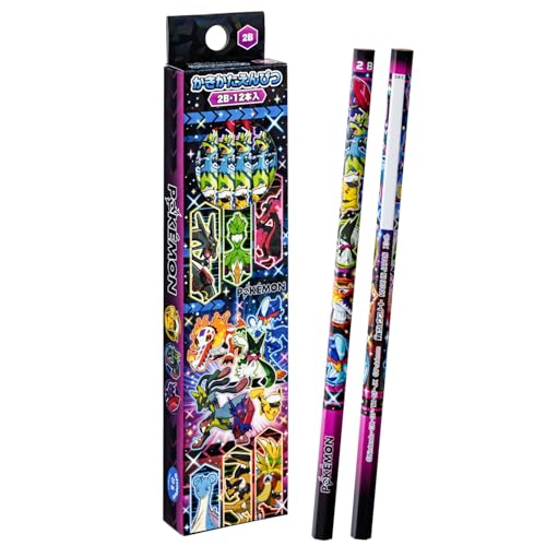 Crayons Pokémon Showa Note 2B de forme hexagonale en lot de 12 pour l'écriture