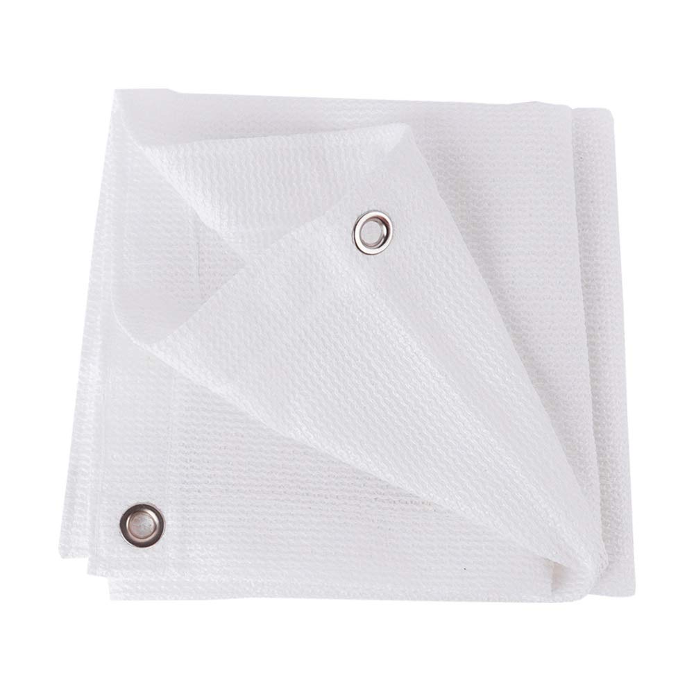 Filet d'ombrage blanc 80% anti-UV de 3x3m avec oeillets robustes pour protection solaire de jardin