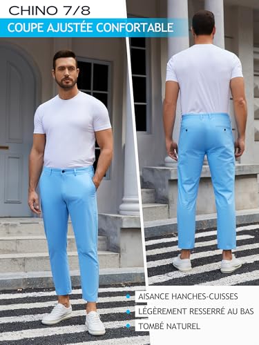 Pantalon extensible homme chino confort décontracté 7/8 - 3