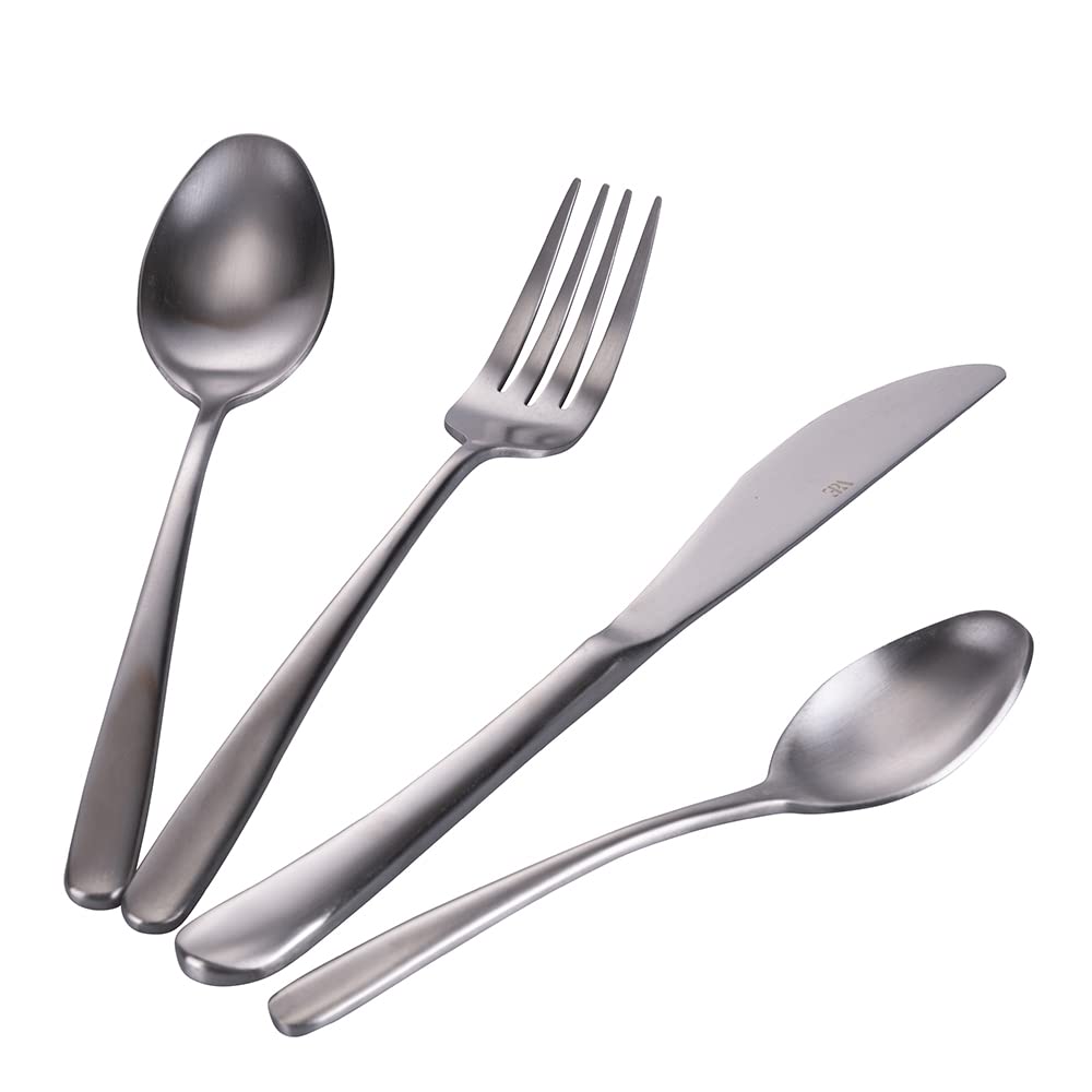 Villa d'Este Home Tivoli Drop Besteck-Set aus satiniertem Edelstahl, 24-teilig
