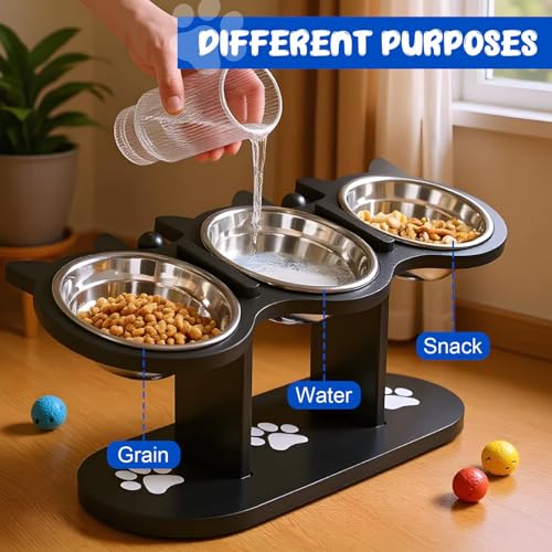 Gamelles surélevées pour petits chiens et chats à hauteur réglable - 3