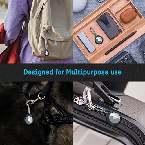 Image of Pelican Protector AirTag Holder - AirTag Keychain W /Stainless Steel Carabiner Clip [Impact Resistant] [Travel Essentials] - Protective Air Tag Case for Dog Collar, Backpack, Keys, Luggage - Navy