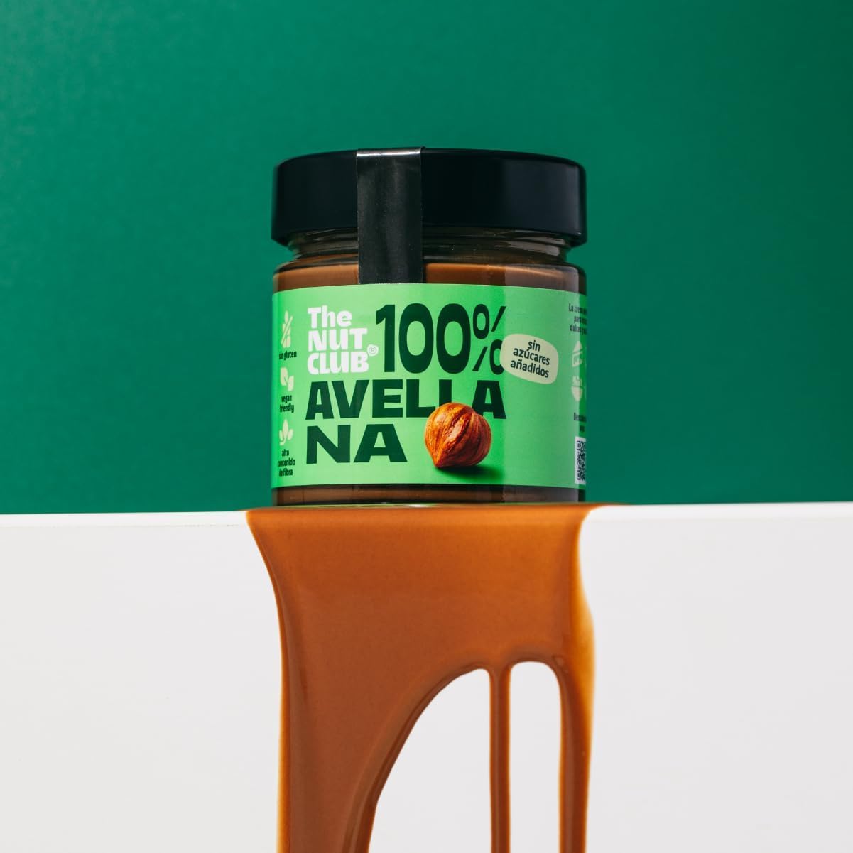 The Nut Club Crema de Avellana 100% Tostada 180 g, Vegana, sin Azúcares Añadidos, sin Gluten y sin Cacahuete, Textura Cremosa Ideal para Untar, Desayunos y Postres