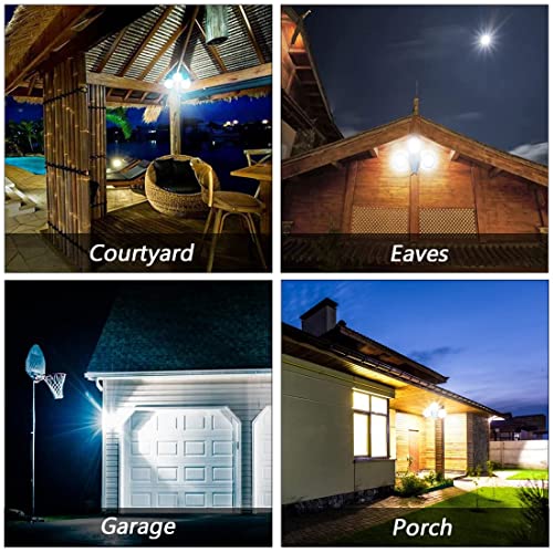 Glw Motion Sensor Light 2000Lm 6000K 3 Head Led Security Lights Motion Outdoor Lights With 3-Plug Flood Light For Garage, Yard, Porch （2 Pack） #TOP6