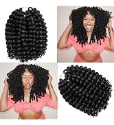 12 Inch Jamaican Bounce Crochet Hair 22 Strands 4 Packs Wand Curl Crochet Hair Curly Crochet Brai...