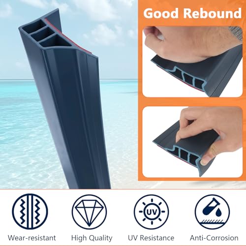 Dock Bumper with Screws,Dock Bumper Guard Full Face Edge PVC with Adhesive Backing,8 Pack Total 16FT Boat Dock Bumper for Straight Edge and Side Full Protection for Protecting Large Boat-Navy by HUCHUANXIAN - Image 4