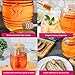 Kate Aspen 24oz. Bee Hive Shaped Honey Glass Mason Jar with Two Wooden Honey Dippers, Bamboo & Metal Lid, Kitchen Decor, Bumblebee Baby Shower Prize, Take Home Gift, Bee Decorations