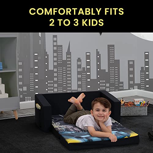 Batman Cozee Flip-Out Sofa - 2-in-1 Convertible Sofa to Lounger for Kids by Delta Children image 6