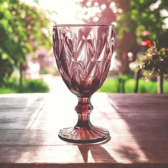 Image of Premium Wine Glasses 350ml, Set of 4 Long Wine, Burgundy Clear Glasses with Stem for Wedding Anniversary, Birthday, Gift (RKT-08, Set of 4)