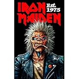 Measuring 70cm x 106cm Razamataz Iron Maiden EST 1975 Band Logo Textile Poster Size One Size