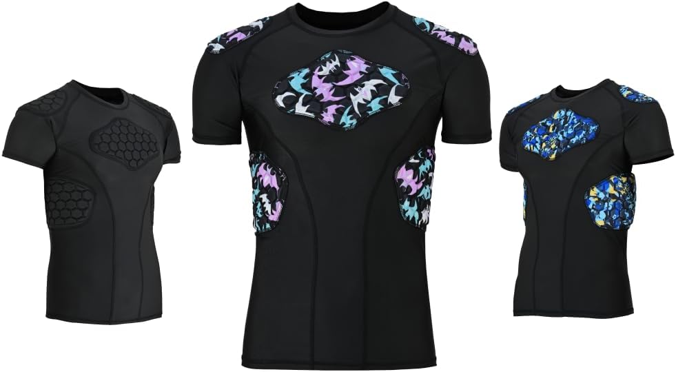 2BOLD Youth Football Padded Protective Sportswear Shirt for Basketball Paintball Softball Rugby and Sports Competition