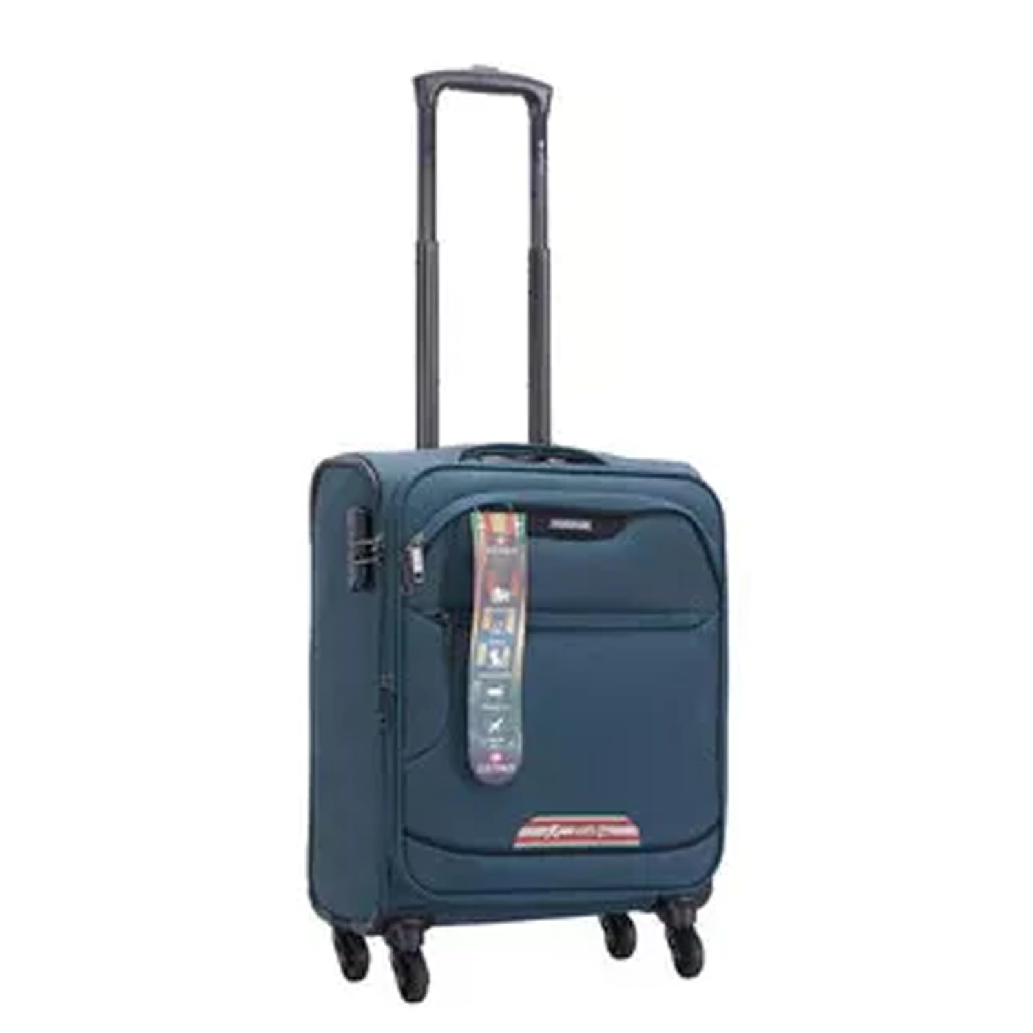 DK - Valigia da cabina a benzina da 50,8 cm, leggera e espandibile, trolley da viaggio con 4 ruote girevoli, con bordo rosso