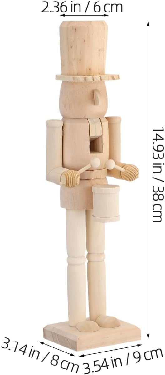 Cabilock DIY Unfinished Nutcracker Soldier Ornament Blank Craft Figure for Christmas Decoration for Teens and Adults Who Love DIY Projects