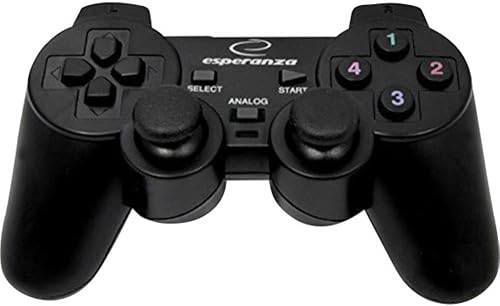 Esperanza EG102 WARRIOR - Gamepad de Vibracin USB para Computadoras, color Negro
