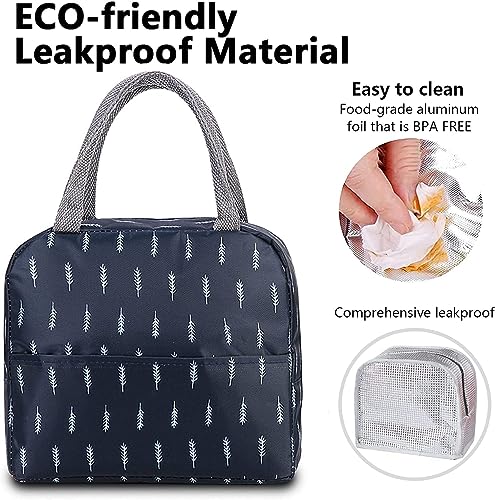 Image of Eco-Friendly Insulated Lunch Bag with Smart Organizer for Office, School, Gym & Outdoor - Reusable, Durable, and Stylish Storage for Men, Women, and Kids (Printed White)