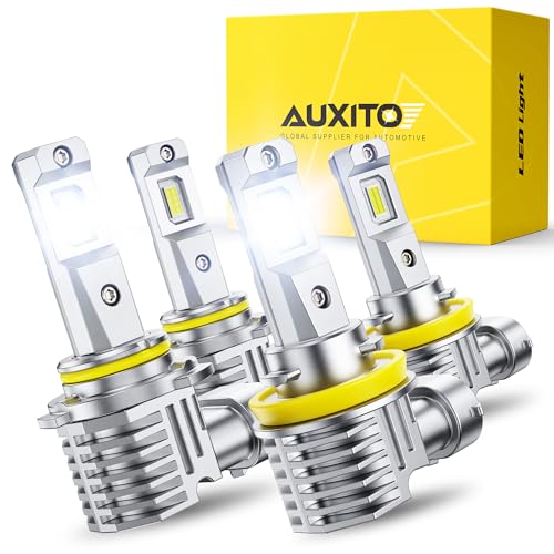 Image of AUXITO 9005 H11 Bulbs, 80000LM Brighter Ultra-Bright, Plug N Play, Long Lifespan, No Flicker, 99% Compatibility, 4PCS