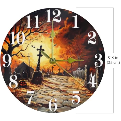 Horloge murale à quartz sans tic-tac mécanisme de précision pour Halloween - 5