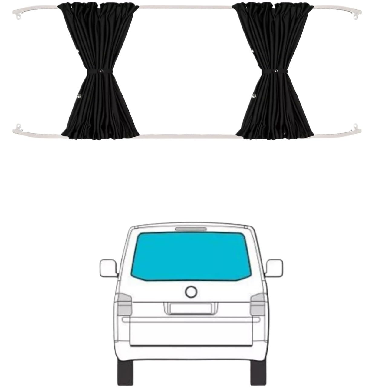 Cortinas Camper Furgoneta Interior, Cortinas Opacas For Coche, Parasol con Rieles De Plástico, Uso Apto para VW T5, T6 Y .1(Tailgate Window)