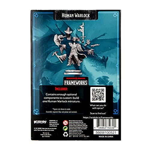 Figura WizKids D&D Human Warlock Male sin pintar miniatura 2