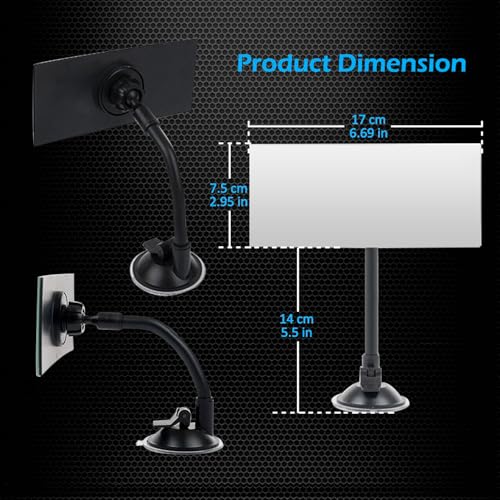 Image of Unifizz Suction Cup Baby Car Mirror,Adjustabe Long Arm HD Glass Convex Wide Angle Interior Rearview Baby Rear Facing Mirror Rectangle Rear View Mirror (Frameless Rectangle, Large,6.7 inch X 2.9 inch)