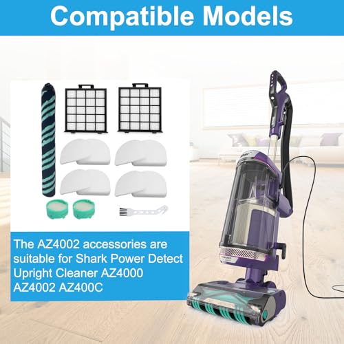 Image of 10 Pack AZ4002 Replacement filter for Shark Detect Pro /Shark Power Detect Upright Vacuum AZ4000 AZ4002 AZ4000C,1 Roller Brush,2 HEPA Filter 4 Foam & Felt Filters,2 Odor Neutralizer Cartridge