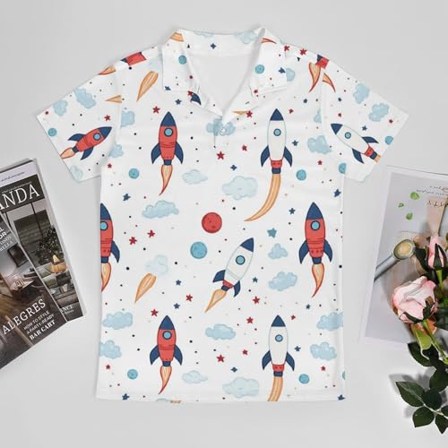 Boys' Classic Polo Shirts Short Sleeve Moisture-Wicking Golf & Tennis Shirts for Youth Teens Rocket Stars3