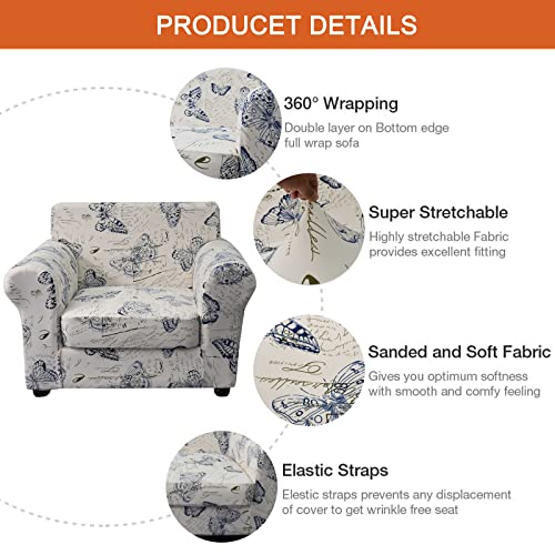 Niluoh Couch Chair Covers 2-Piece Stretch Armchair Cover Sofa Covers With Separate Seat Cushion Floral Pattern Sofa Couch Slipcover Furniture Protector Decorative For Living Room (Small,07) #TOP2
