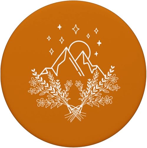 Miniatura 3 de Mountains Peaks Abstract Outdoor Nature Landscape Orange PopSockets intercambiables PopGrip