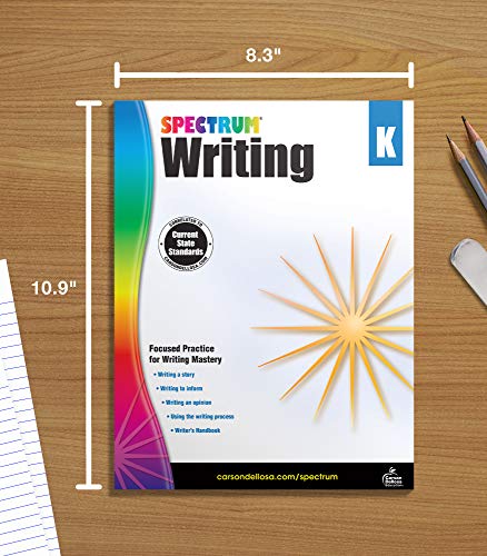 Spectrum Kindergarten Writing Workbook, Writing Practice With Alphabet Letters, Sight Words, Reports, And Stories, Classroom Or Homeschool Kindergarten Curriculum #TOP6