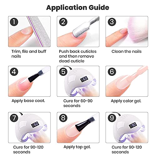 Rarjsm Icy Jelly Gel Nail Polish Set Of 6 Translucent Colors,Sheer Rose Nude Skintone Gel Polish Led Uv Gel Clear Milky Light Pink Red Brown French Manicure Curing Requires 7.5Ml Diy Home Nail Salon #TOP7