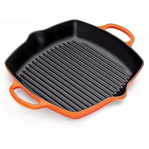LE CREUSET Signature Enamelled Cast Iron Square Griddle Pan with 2 Handles 30cm Volcanic, 20200300900422