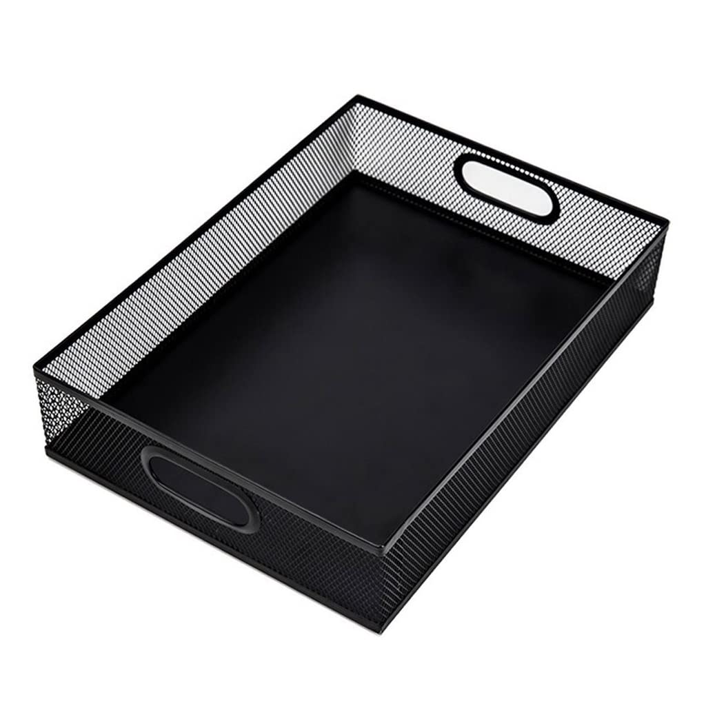 Zeitschriftensammler aus Metallgeflecht, mit Griff, 32,5 x 22,9 x 6,9 cm, stilvoll für Zuhause und Büro, Aufbewahrungslösung für Zeitschriften, Akten und Dokumente, Schwarz