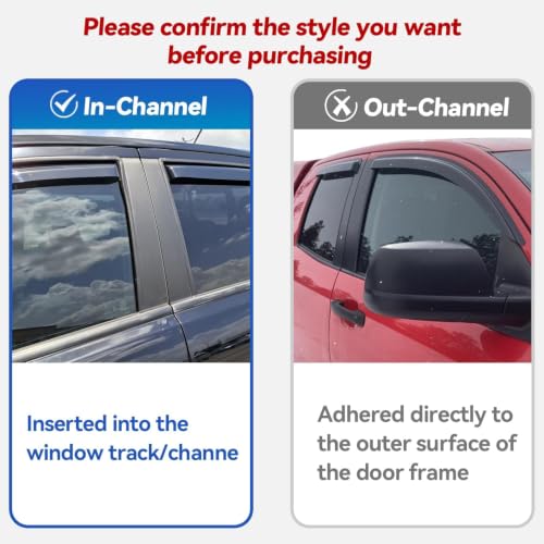 Image of in-Channel Window Visors Rain Guards for 2018-2023 Chevy Traverse, Window Vent Wind Deflectors Visors Shades for 18-23 Traverse