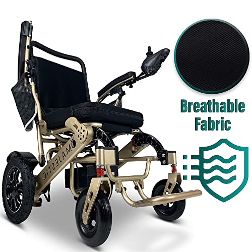 Malisa Electric Wheelchair, Automatic Folding Power Wheelchair For Adults, Foldable Motorized Wheel Chair, Portable Lightweight All Terrain Electric Wheelchairs (Bronze Frame) #TOP4