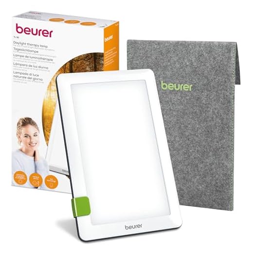 Beurer TL 30 Tageslichtlampe, Simulation von Tageslicht, bis zu 10.000 Lux, Medizinprodukt, flimmer- und UV-freie LED-Technologie, Tageslichtleuchte mit verstellbarer Halterung und Tasche