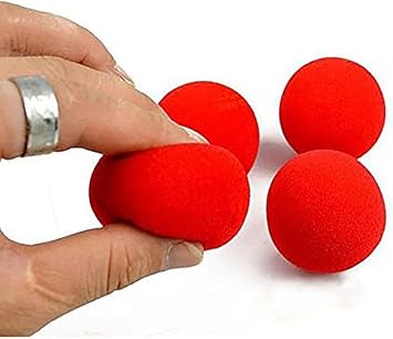 10 Pcs Red Magic Soft Red Sponge Ball Close-Up Classical Street Comedy Small Magical Ball Trick Props 1.77 inch