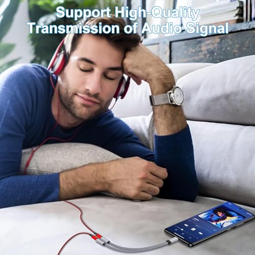 Image of USB C Splitter,Dual USB Type C Headphone and Charger Adapter Cable for iPhone 17e 17 Pro Max 17 Air 16 Pro 16 15,USBC Splitter 1 in 2 Out Type C Audio Jack for Samsung Galaxy S26 S26 Ultra S26+S25 S24