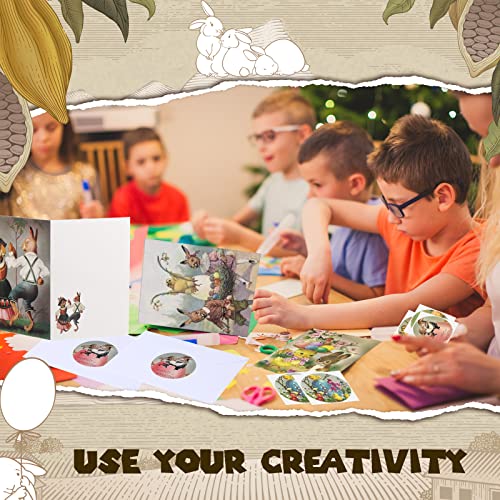 120 Sets Vintage Easter Cards With Stickers And Envelopes Retro Chicks Bunnies Egg Easter Greeting Cards Funny Easter Postcards Vintage Easter Stickers Assorted Blank Notes Cards For Home Class Office #TOP4