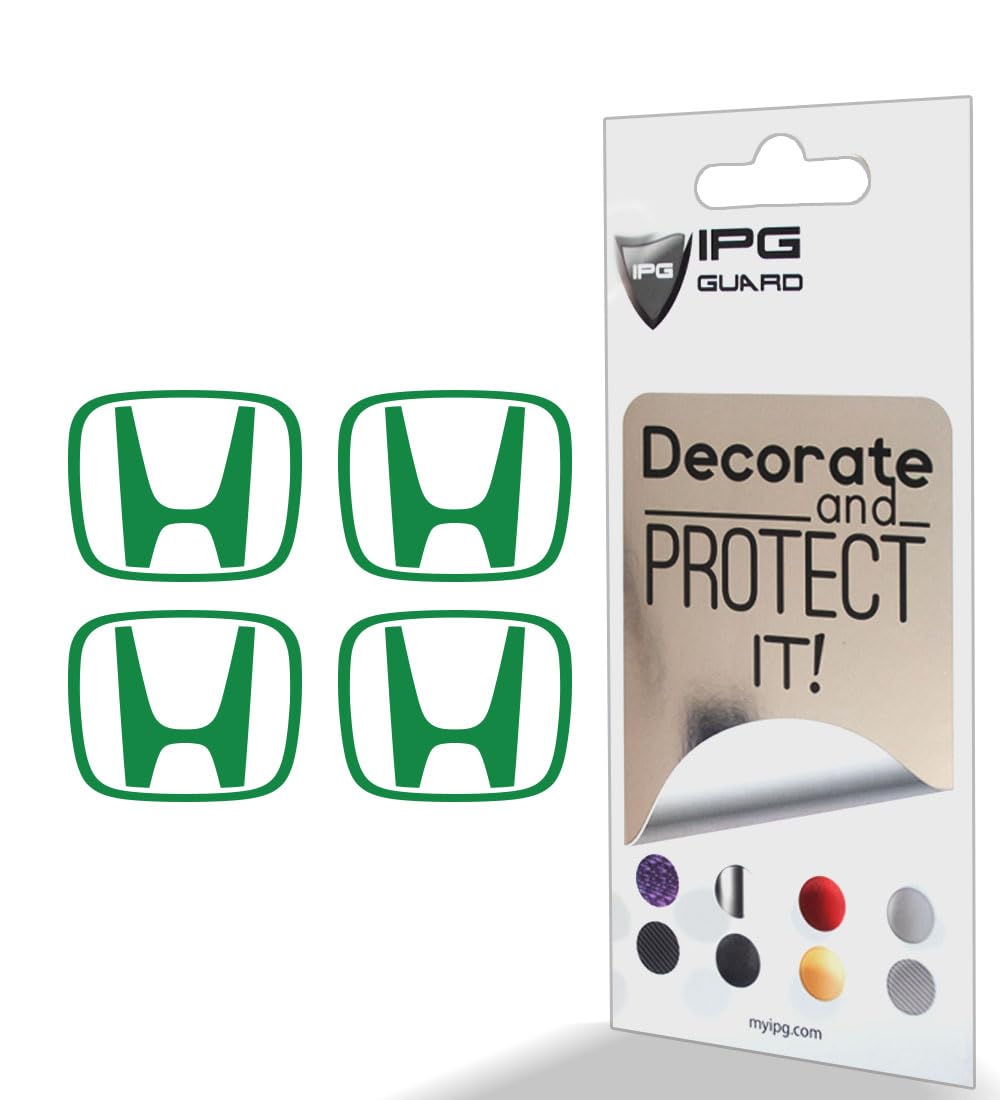 IPG Compatible with Accord Civic Element CRV CRZ JDM Center Cap Overlay Wheel Tire Decals Stickers (Logo: 2" / Center Cap:2.25") (4 Units) Personalize Your Vehicle (Gloss Green)