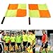 Dioche 2pcs Soccer Referee Flags, Red Yellow Ref Cards Sports Soccer Linesman Flags Hockey Training Flags with Storage Bag