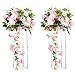 Vases Acrylique Centres Mariage Tables - 2Pcs Colonne Claire Support Fleurs 60cm Haut Vases Fleurs Centres Table Inweder Vases Géométriques Centres Table Mariage Fête d'anniversaire Décor Maison