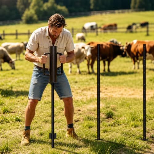 Urban Deco 9.6LB Fence Post Driver with Handle,T Post Driver,16.8 Inch,Heavy Duty Steel Head T Post Rammer for T-Posts, U Channel, U & Wooden Fence Posts - image 7