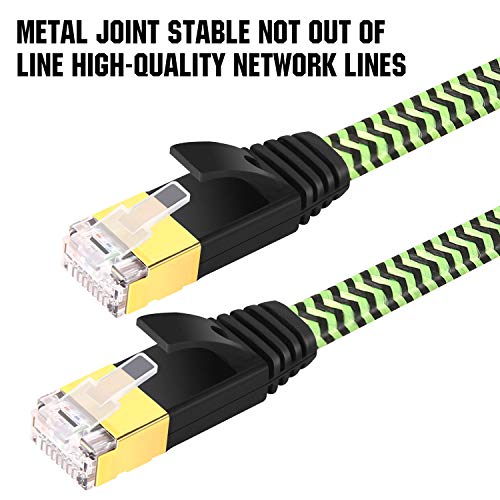 Cat 7 Ethernet Cable 20 Ft, Pptvc Cat 7 Ethernet Cable Nylon Braided Cat 7 Flat Internet Network Computer Patch Cord Rj45 Network Cable Cat7 Lan Cable For Pc Laptop Modem Router #TOP1