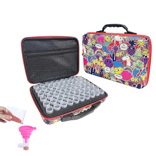 Diamond Painting Accessoires Boite de Rangement,60 Emplacements pour Peinture Diamant 5D Complet Broderie Diamant Painting